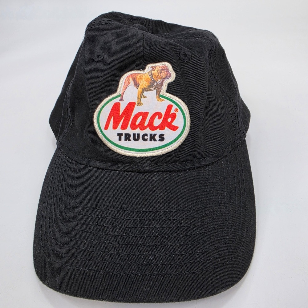 Mack Trucks Hat Baseball Cap Bulldog Patch Black One Size Cotton Snapback H3